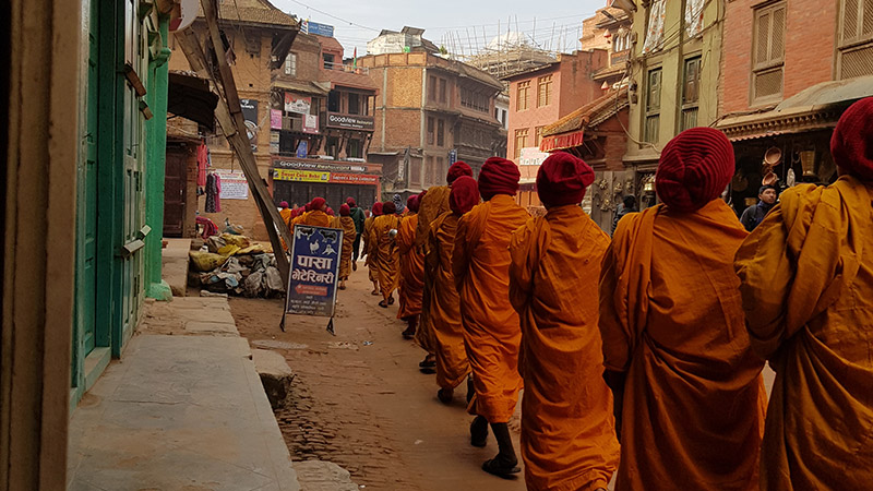 Mnche in Bhaktapur